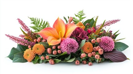Obraz premium This vibrant floral arrangement features a stunning mix of colorful flowers and greenery, perfect for brightening up any space