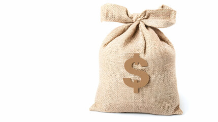 Money bag, savings, finance, studio shot, white background, wealth