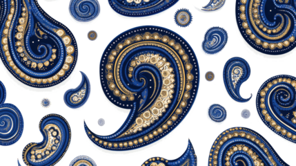 Paisley Pattern on Transparent Background Generative AI