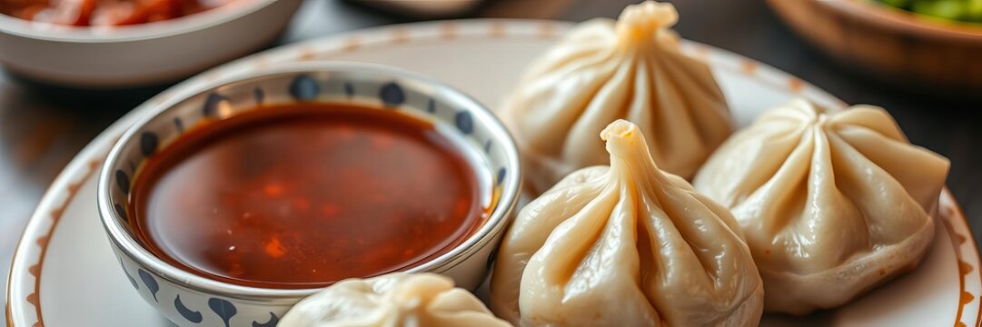 Close-up of delicious yaki gedza dumplings topped with savory sauce, food, yaki gedza