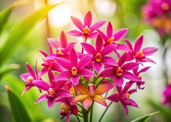 Pink Orchid Bloom, Exquisite Detail, Natural Light
