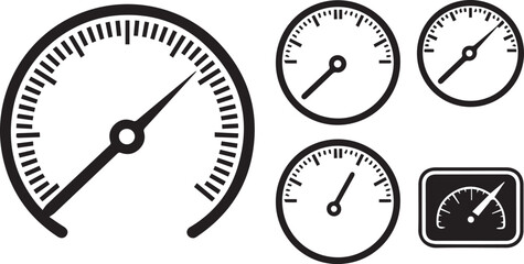 vector illustration set of speedometer icons