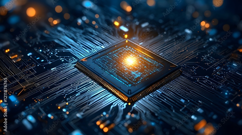 Poster Quantum Computing Simulation Optimizing Credit Scoring Models for Loan Approvals   Abstract Data Visualization of Financial Technology and Intelligence in Banking