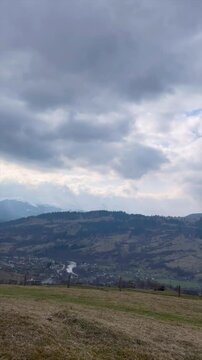 Enjoying a peaceful moment under cloudy skies in the mountains