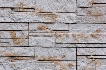 Decorative texture of white marble stone cobblestones for the wall.