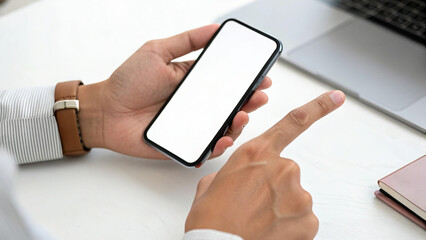 Touchscreen Experience: Hand Engaging with a Mobile Device
