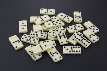 Big heap from dominoes on a dark background