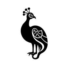 Elegant Peacock Bird Silhouette