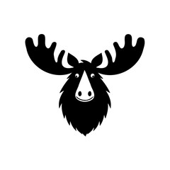 Cute Moose Head Silhouette