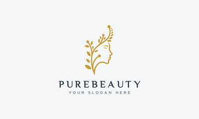 Fashion and pure beauty logo design vector template