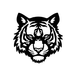 Black and white tiger head art