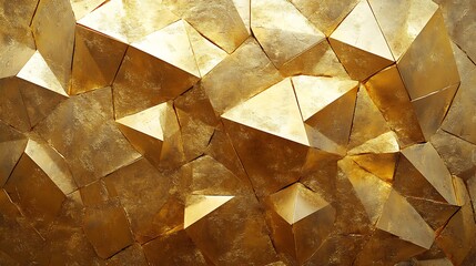 A golden background with low poly shapes perfect