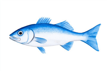 Obraz premium Raw sea bass fillet, isolated on white background.