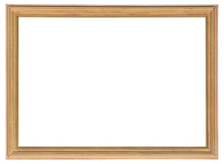 Wooden picture frame in PNG format on a transparent background.