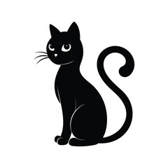 a black cat vector illustration