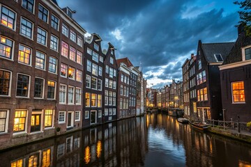 Naklejka premium city canal houses