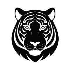 A tiger head vector silhouette