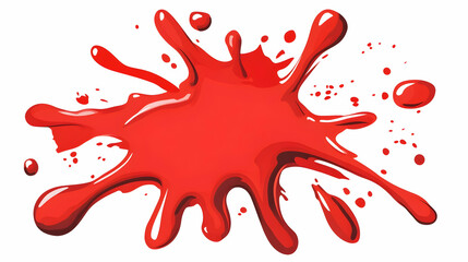 Red paint splatter on white background, ideal for design