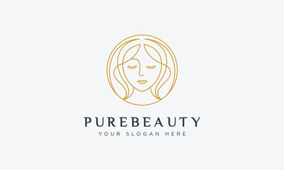 Fashion and pure beauty logo design vector template