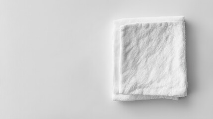 Obraz premium Folded Small White Washcloth on Neutral Background