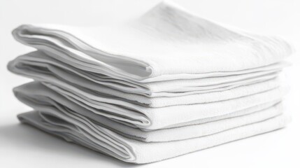 Clean Folded White Hand Towels Stacked Neatly