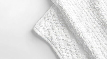 Textured White Towel with Diamond Patterns
