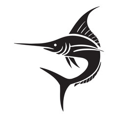 Striking Silhouette of a Leaping Marlin Fish