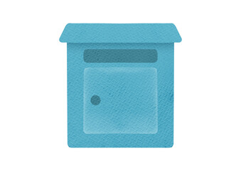 mailbox with letter isolated on transparent background, Postal letterboxes, postboxes illustration, clip art and cut out element design. Delivery, message concept