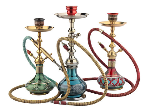 Hookahs shishas  isolated on white background.PNG transparent.

