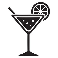 Refreshing Cocktail Silhouette Illustration
