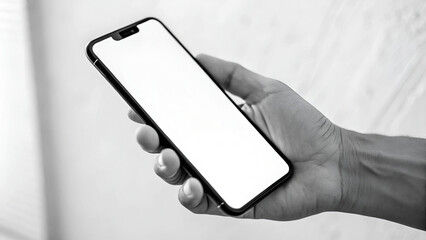 black and white mobile in hand