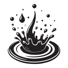 Water Splash Silhouette Liquid Droplet Illustration
