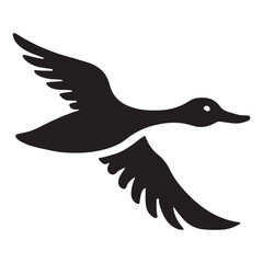 Flying Duck Silhouette Vector Illustration Art