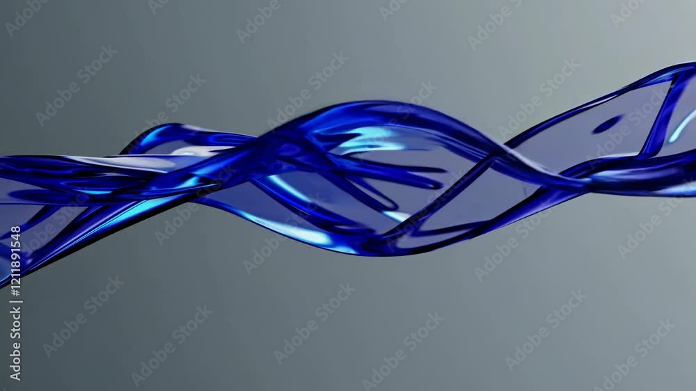 Leinwandbilder flowing blue waves create a mesmerizing visual in abstract design