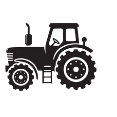 Classic Tractor Silhouette Illustration for Farming