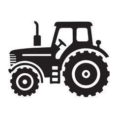 Another Detailed Tractor Silhouette Illustration