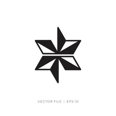 six pointed star windmill rotate logo