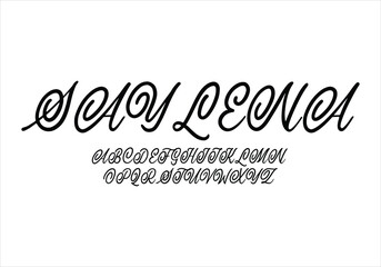 Saylena font for logo and headline. Isolated vector typeset