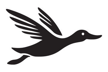 Graceful Flying Duck Silhouette Illustration