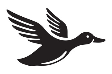 Flying Duck Silhouette A Simple Bird in Flight Illustration