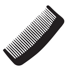 Simple Silhouette Illustration of a Black Comb for Hair Styling