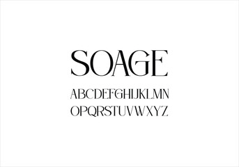 Soage font for logo and headline. Isolated vector typeset