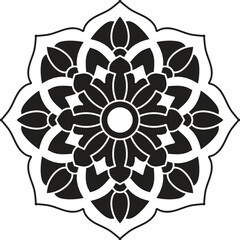 Hand drawn mandala design. Easy mandala Outline.  Vector mandala design. Mandala design for coloring