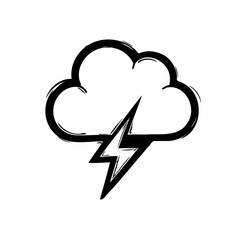 Stylized Cloud with Thunderbolt