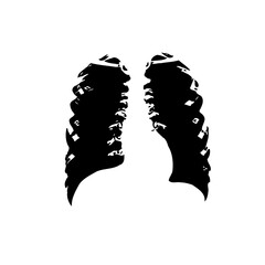 Abstract Lungs Silhouette Graphic