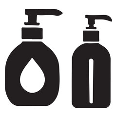 Silhouette Illustration of Pump Bottles