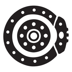 Detailed Disc Brake System Silhouette Illustration