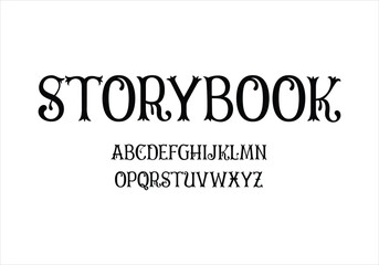 Story Book font for logo and headline. Isolated vector typeset