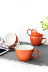 set of colorful cups