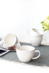 set of colorful cups